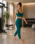 Blue leggings and bra set