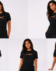 Black cotton t-shirt women