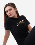 Black cotton t-shirt women - GYMCAMEL