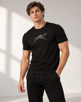 Black cotton t-shirt men
