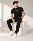 Black cotton t-shirt men