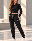 Women's Joggers - Black and Gold