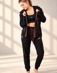Women's Tracksuit – Black & Red