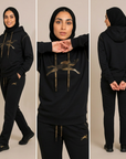 Women's Tracksuit - Black & Gold