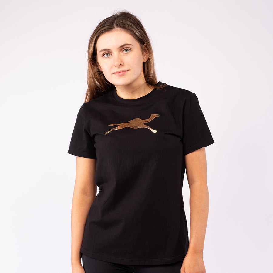 Black cotton t-shirt women - GYMCAMEL