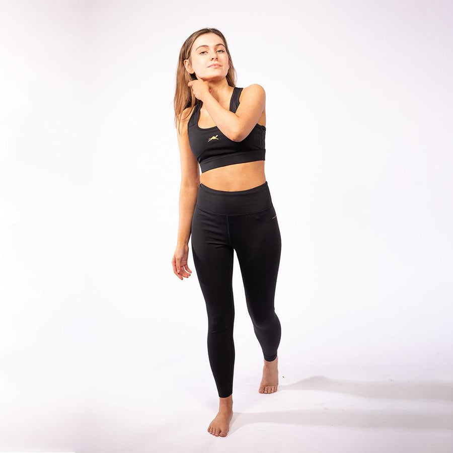 Black Leggings and Bra Set - GYMCAMEL